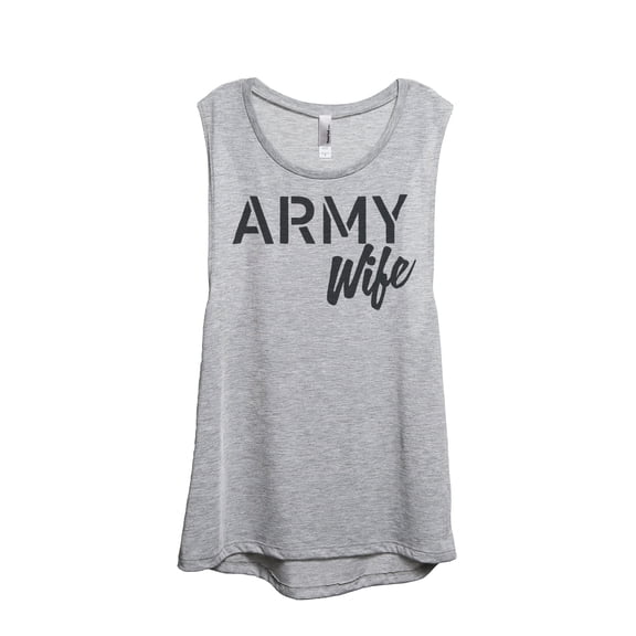 Army Wife Women's Fashion Sleeveless Muscle Workout Yoga Tank Top Sport Grey Large