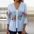 thumbnail image 2 of Dyegold Summer Cardigan For Women Lightweight Plus Size 3/4 Batwing Sleeve Kimonos Button Floral Casual Loose Thin Sweaters, 2 of 5