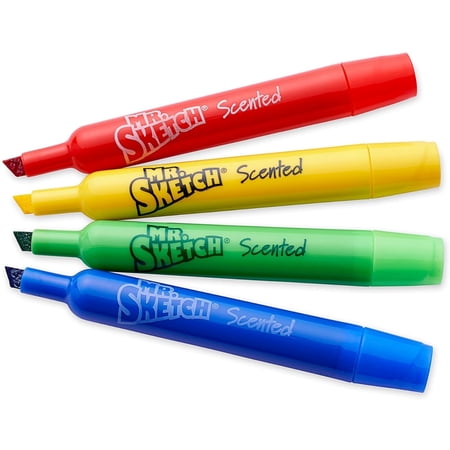 Mr Sketch Chisel Tip Scented Watercolor Markers Assorted Colors 4 Ea Pack Of 6