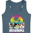 thumbnail image 3 of Instant Message - Meowmi Beach - Cool Cats - Women's Racerback Tank Top, 3 of 6