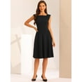 thumbnail image 4 of DARING DIVA Boat Neck Sleeveless A Line Midi Dress M Black, 4 of 6