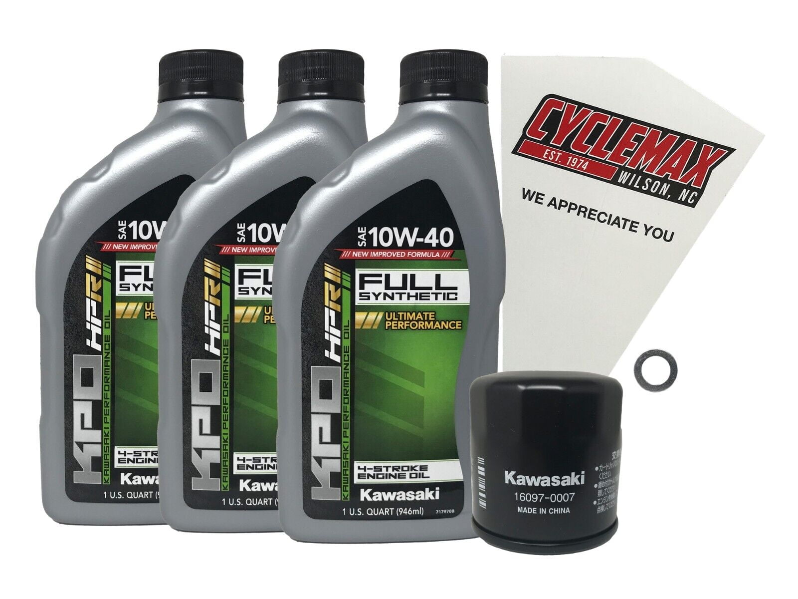 Kawasaki/Yamaha Synthetic Motor Oil Change Kit - Mobil 1 Racing 4T