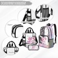 thumbnail image 3 of Xoenoiee Axolotl Astronaut Rocket Planet Star Print 3pcs Clear Backpack Schoolbag for Girls Stadium Approved Elementary Bookbag with Lunch Box Pencil Case 3 In 1 Casual Daypack with Adjuatable Strap, 3 of 5