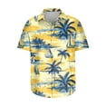 thumbnail image 4 of Cllios Hawaiian Shirts for Men Summer Tropical Print Beach Tops Comfy Lapel Collared Short Sleeve T-shirts Oversized Button Down Bowling Shirts S-5XL, 4 of 5