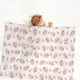 thumbnail image 2 of Picia Floral Strawberr Pattern Baby Soft Dot Blanket with Silky Satin Backing Baby Gifts for Boys and Girls (30" x 40"), 2 of 9