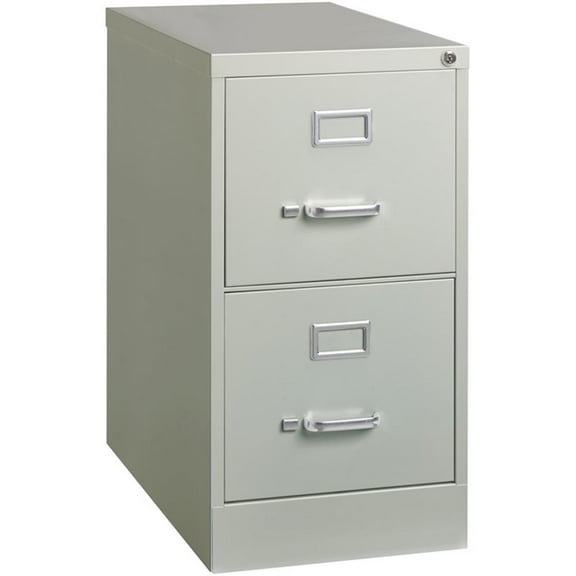Scranton & Co 26.5" 2-Drawer Metal Letter Vertical Filing Cabinet in Light Gray