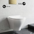 thumbnail image 2 of Monaco Wall-Hung Toilet Bundle 0.8/1.6 GPF Dual Flush in Glossy White with Brass Flush Plate, 2 of 12