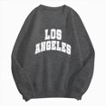 thumbnail image 4 of Towmus Women Long Sleeve Los Angeles Sweatshirts Casual Long Sleeve Raglan Shirts Cool Letter Print Pullover Tops, 4 of 5
