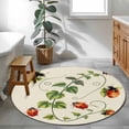 thumbnail image 3 of Ladybugs Eucalyptus Round Area Rug 3Ft Washable Small Circle Rugs for Kitchen Entryway, Spring Botanical Leaves Green Non-Slip Carpet Floor Mats Indoor Outdoor Carpet Runner Aesthetic Home Decor, 3 of 8