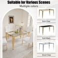 thumbnail image 4 of 52.7" Rectangular Clear Tempered Glass Dining Table for 4 People, Modern Kitchen Table with Irregular Stainless Steel Legs, Dining Table for Small Space, Apartment Studio, Home Office, 4 of 7