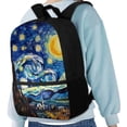thumbnail image 4 of Yuyamidu Starry Night Backpack for School Middle School Book Bags Fashion Bookbag for Girls 12-14 Portable Schoolbag with Adjustable Shoulder Strap, 4 of 6