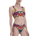 thumbnail image 2 of Daiia Fox Face printed 2 piece Swimsuit Bikinis for Women High Waisted Racerback Bathing Suits Summer Tummy Control Scoop Neck Swimwear-Small, 2 of 8