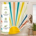 thumbnail image 3 of saxeuu Shower Curtain, Washable Cloth Shower Curtain Sets with 12 Shower Curtain Hooks, Luxury Colorful Sunshine Yellow Waterproof Rustic Fabric Shower Curtains for Bathroom Decor, 72x72 Inches, 3 of 6