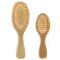 thumbnail image 1 of Cepillo de pelo plano con cerdas de bambú para desenredar suavemente y masajear el cuero cabelludo. Cepillo de madera para todo tipo de cabello., 1 of 5