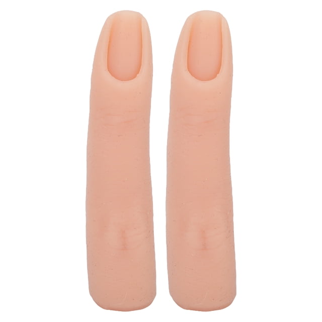 Entrenamiento de uñas, dedo, Flexible, de silicona, práctica, modelo de dedo para tatuaje, práctica de acupuntura, 2 uds.