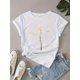 thumbnail image 1 of animal Print Crew Neck T-Shirt, elegant Short Sleeve T-Shirt For every Day, Women's Clothing Tee For adult, Men, Women, Teen, Teenager, adolescent, Youth, 1 of 5