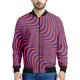 thumbnail image 3 of Chaqueta con cremallera con estampado 3D de degradado psicodélico para hombres, sudaderas de gran tamaño, chaquetas bomber de manga larga para primavera y otoño para mujeres, 3 of 5