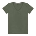 thumbnail image 1 of Playera Fruit of the Loom Para Mujer, Cuello V Algodón Sustentable Verde Talla 2EG, 1 of 4