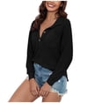 thumbnail image 3 of FAIWAD Womens Knit Tops Dressy Casual Long Sleeve V Neck Button up Shirts Loose Collared Business Work Blouses, 3 of 9