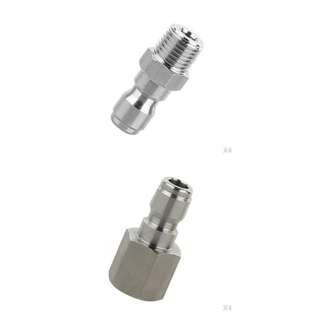 8 Unidades Conectores de Grifo Acero Inoxidable 1/4 3.5 cm + 3.2 cm