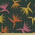 thumbnail image 2 of Ambesonne Tropical Fabric by the Yard Upholstery, Birds of Paradise Flower, 1 Yard, Dark Blue Orange, 2 of 5