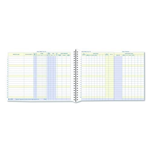 Weekly Payroll Record Book for 20 Employees, Two-Page Spread: 36 Columns, Royal Blue Cover, 8.5 x 11 | Bundle of 2