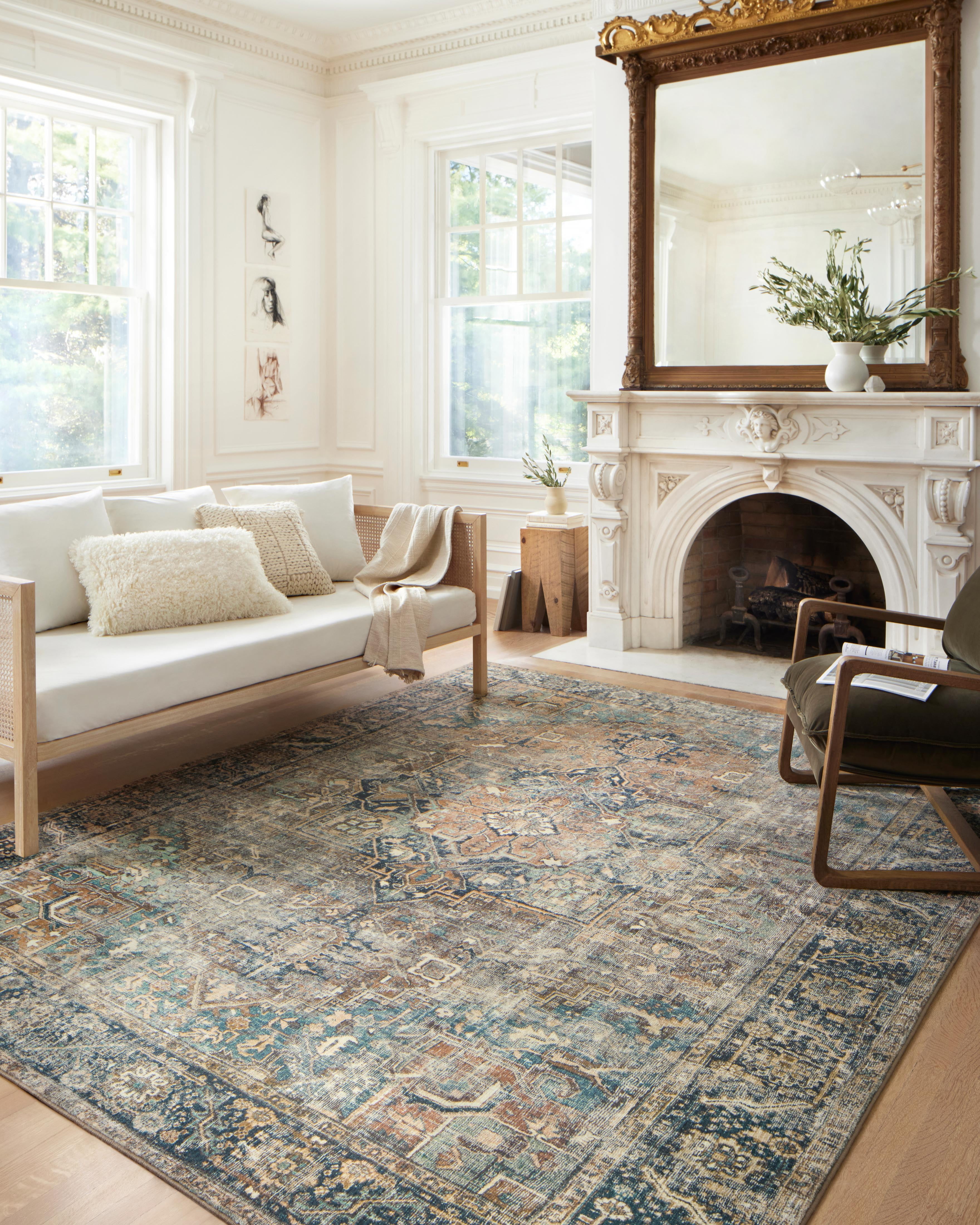 Loloi MARGOT MAT-02 TERRACOTTA / LAGOON 3'-6" x 5'-6"