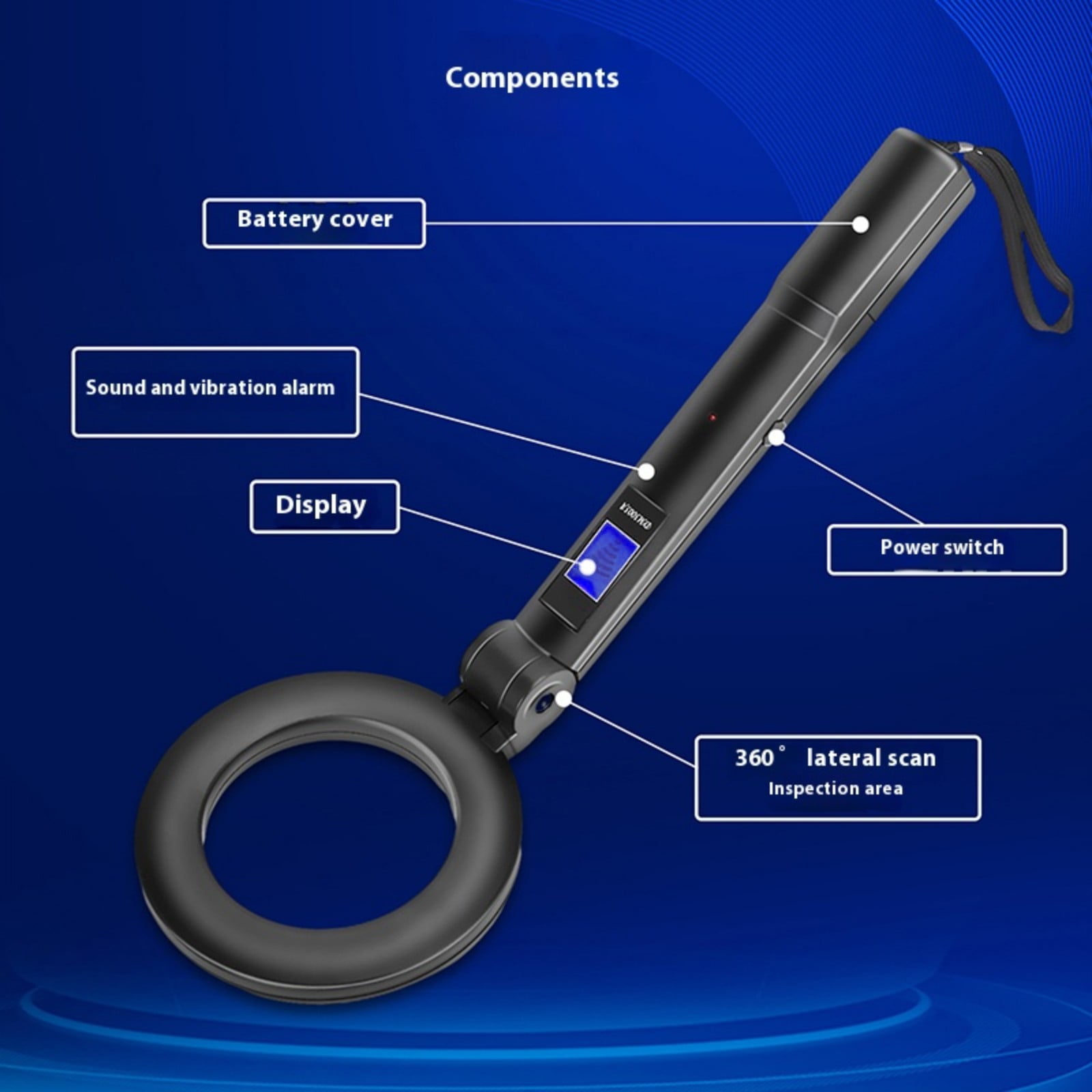 Metal Detector Scanner Suitable For Security Check Outdoor Treasure Hunting Portable Design ABS Construction