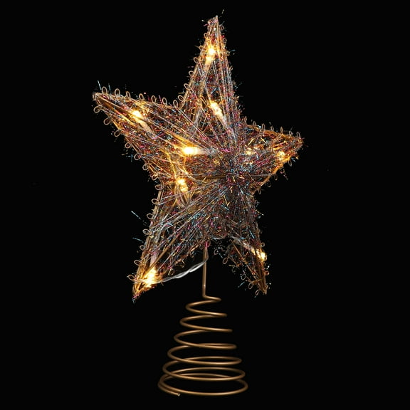 ELAYARD Treetop Star Ornament Christmas Tree Star Topper Golden Iron Tree Decoration for Christmas Party 1Pcs