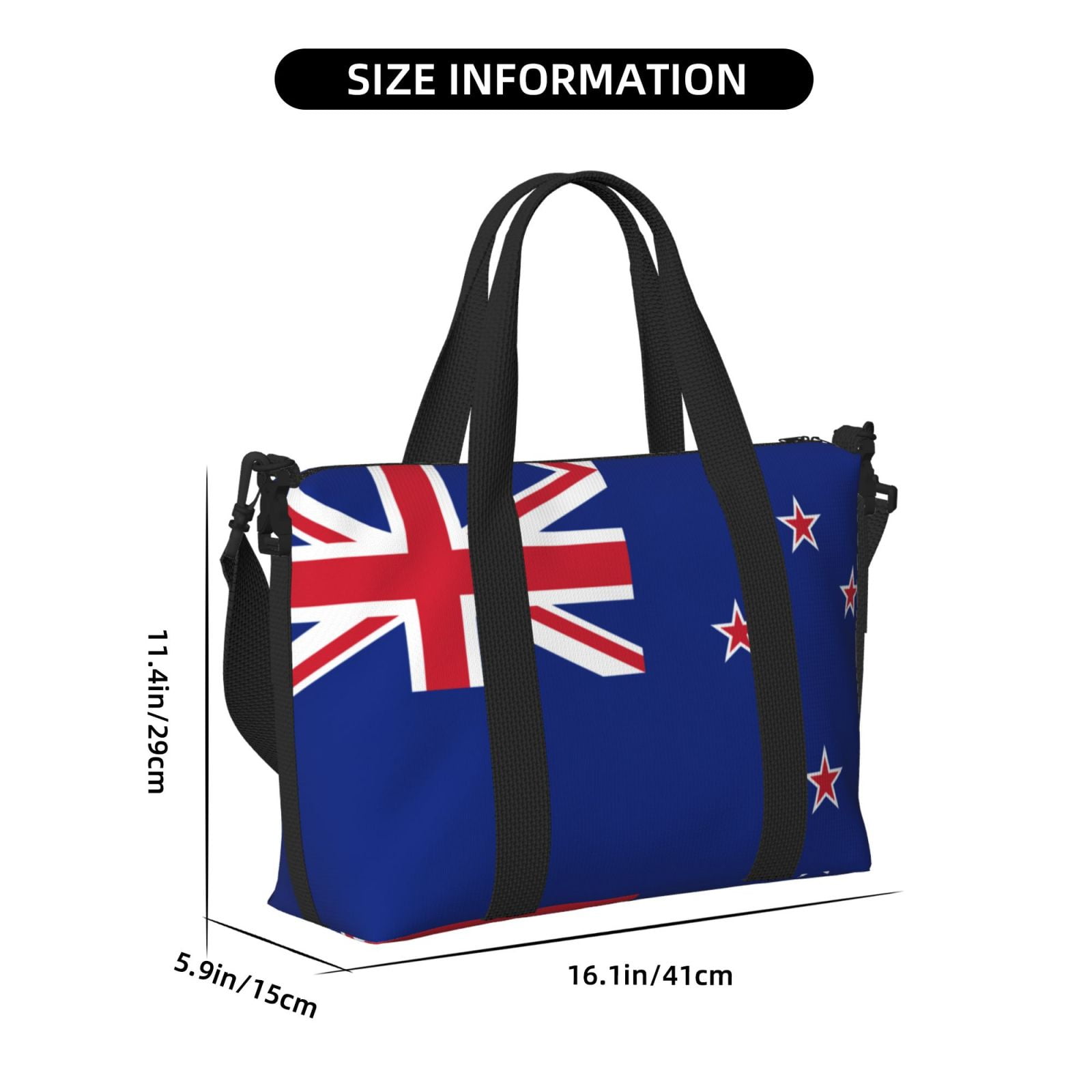 Travel Duffel Bag Flag Of New-Zealand Sports Tote Gym Bag Shoulder Weekender Overnight Bag For Women Men