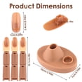 thumbnail image 5 of Kit de práctica de uñas acrílicas para dedos, entrenamiento de uñas acrílicas con 1 soporte de base, 3 dedos postizos ajustables, 100 puntas de uñas marrones, 5 of 5