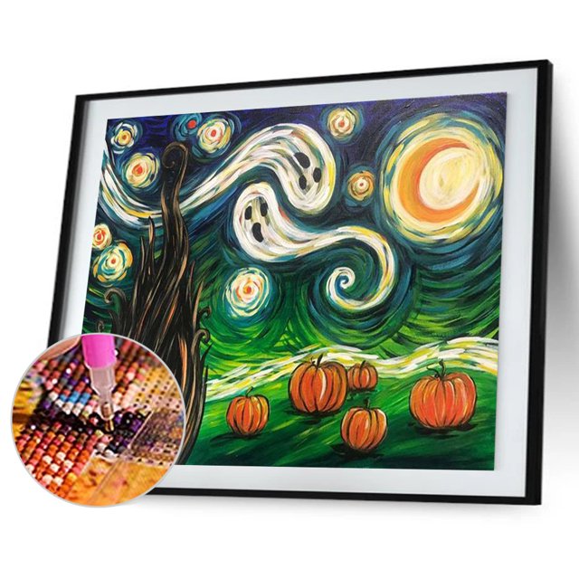 Cuadros Decorativos 5D DIY noche estrellada completo taladro redondo diamante pintura artesanía dibujo de diamantes de imitación Tmvgtek embutido en tela
