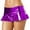 Purple, variant on Short Skirts for Women High Waisted Leather Pleated Solid Ruffle Skirt plus Size Swim Skirt