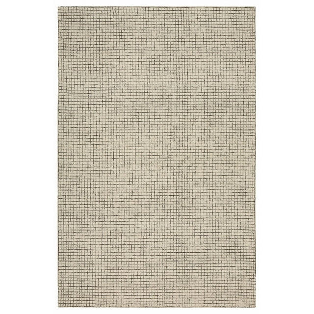 homeroots home decor 395569 5’ x 8’ Tan and Ivory Grid Area Rug
