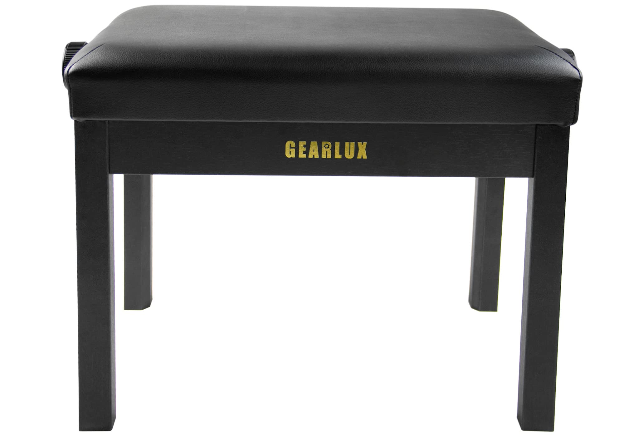 Gearlux Non-Skid Adjustable Height Piano Bench with Padded Cushion - Black