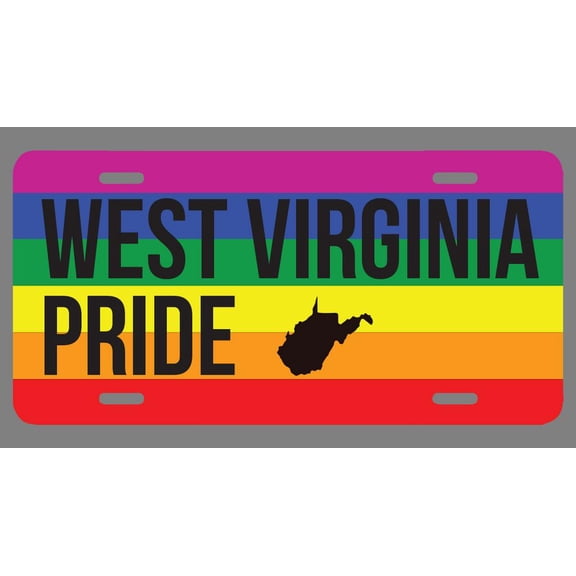 West Virginia Pride Flag License Plate Tag Vanity Novelty Metal | UV Printed Metal | 6-Inches By 12-Inches | Car Truck RV Trailer Wall Shop Man Cave | VLP683