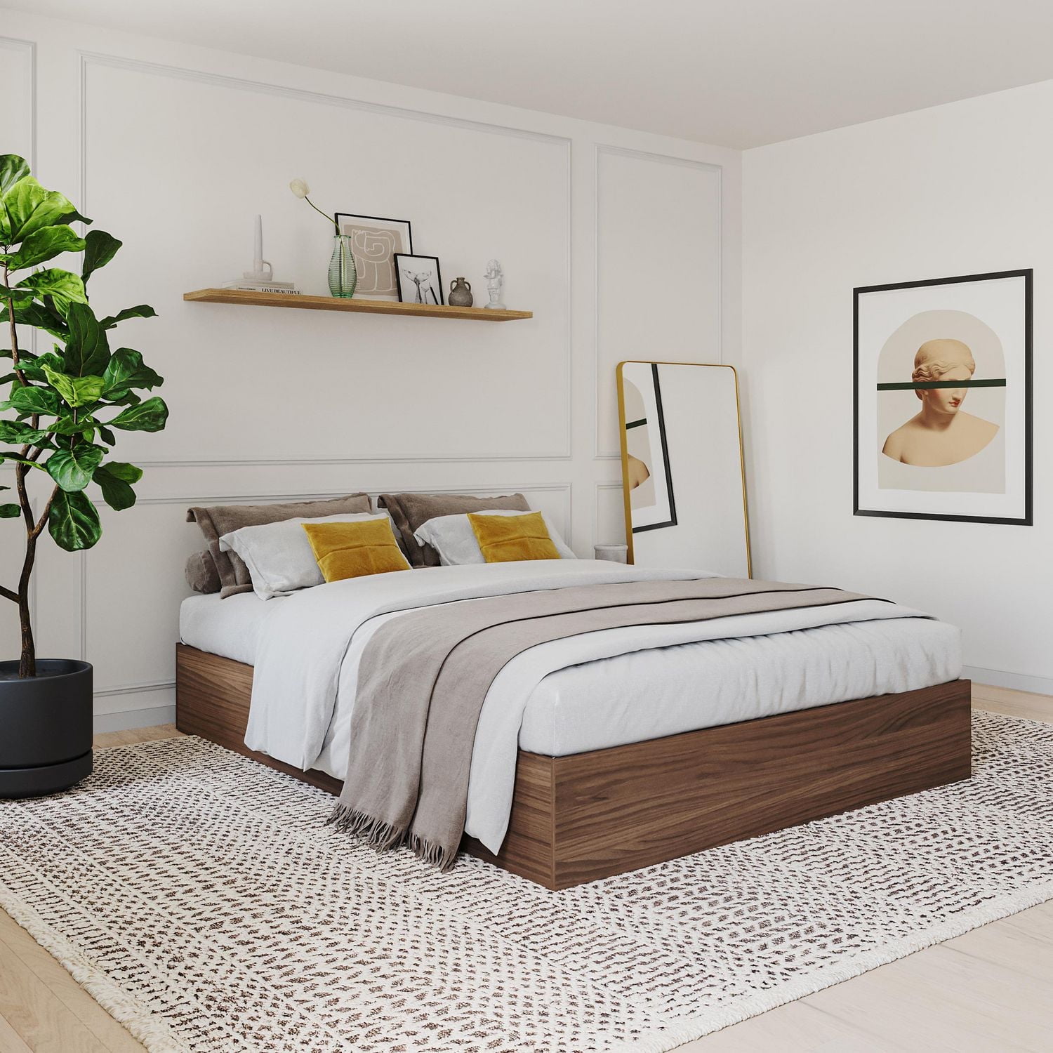 Nexera Alibi 3 Drawer Storage Bed, Walnut