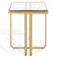 thumbnail image 2 of Safavieh Couture Dominic Industrial Metal and Glass End Table, Brass/Clear, 2 of 11