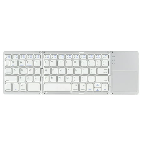Slim Keyboard Touchpad Portable Mini Ultra Slim Thin Foldable Folding BT Wireless Keyboard with Touchpad for 6s/ Pro/MacBook Mobile Phone Tablet PC ()