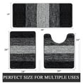 thumbnail image 6 of Bathroom Rugs, Yamaziot Bath Mat Set of 3, Absorbent Microfiber Bath Rug, Non-Slip Shaggy Ultra Soft Bathroom Mat with U Shaped Contour Toilet Mat for Tub Front, Shower Floor, Black, 6 of 8