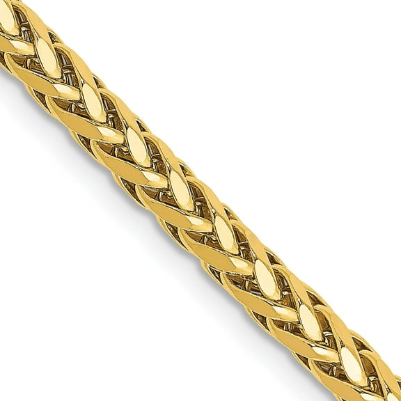 14K Yellow Gold 3.1mm Semi-Solid D/C Wheat Chain (18 X 3.1) Made In Turkey bc184-18