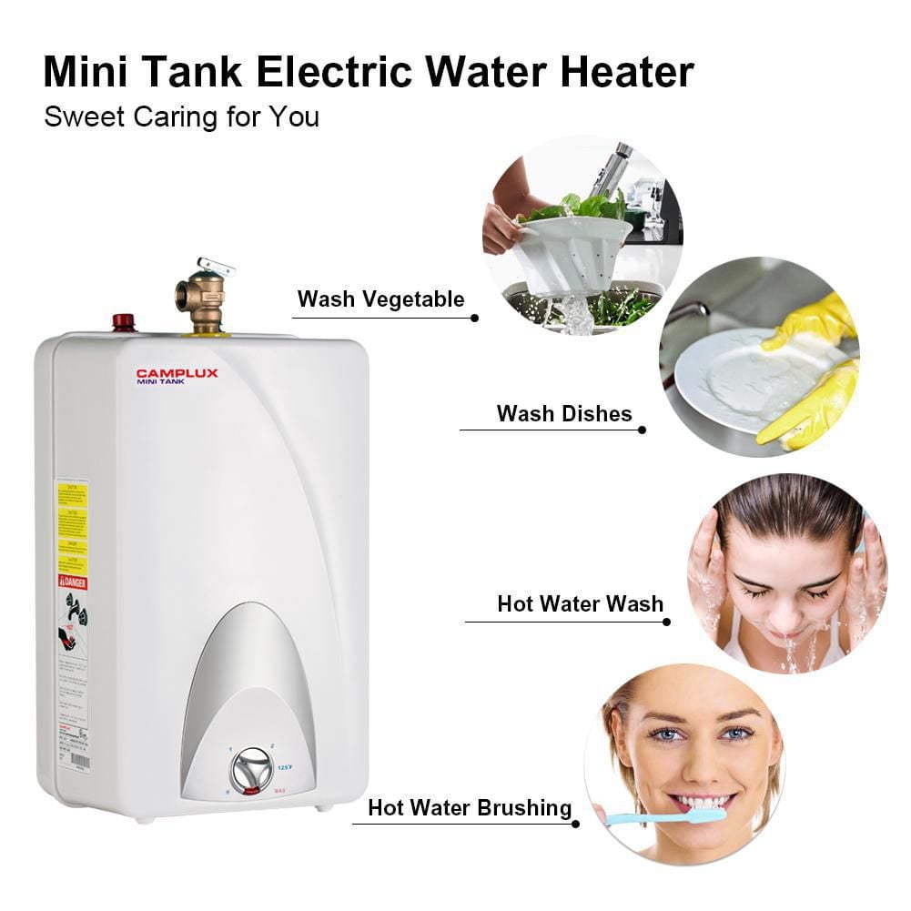 Camplux ME40 Mini Tank Electric Water Heater 4-Gallon with Cord Plug,120 Volts