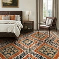 thumbnail image 2 of KoshiMe 9'x12' Area Rugs for Living Room, Machine Washable Rugs Non-Slip, Low Pile Soft Print Pattern Western Rug for Bedroom, Dining Room, Office, Orange, 2 of 9