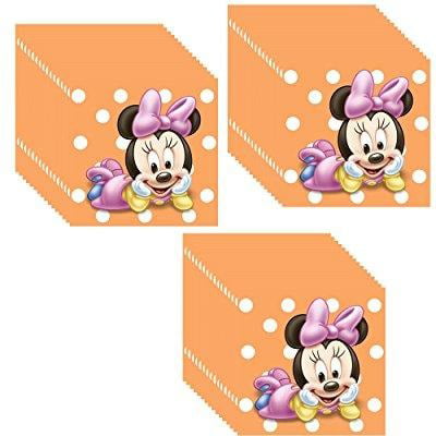 48 Total Napkins 3 Packs of 16 Disney Minnie Mouse Baby 1st Birthday Beverage Napkins 