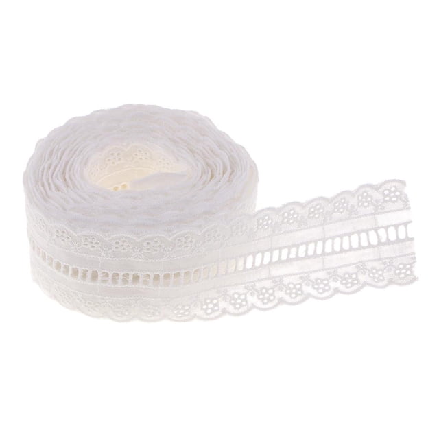 Rongfmy 5yds Pleated Edge Band Stretchy Cotton Ruffle s Sewing Craft White 5cm