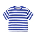 thumbnail image 2 of LNMQLPDBS Kids Clothes for 4th of July Short Sleeve Crewneck Trendy Striped Shirt Casual Soft Tops for Spring Summer Boys Girls Tshirt for Party Vacation, 2 of 7