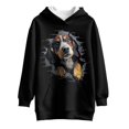thumbnail image 4 of Xoenoiee Dachshund Print Long Hoodies for Girls Long Sleeve Athletic Pullover Casual Sweatshirts Dress with Pocket Loose Athletic Tops for Youth Kids Teens, 9-10 Years, 4 of 7