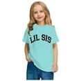 thumbnail image 2 of AHTJRT Sibling Matching Tshirts for Girls Funny Cute Little Sister Printed Shirts Short Sleeve Tee Tops Lounge Outdoor Family Tops Light Blue 5 Years, 2 of 4