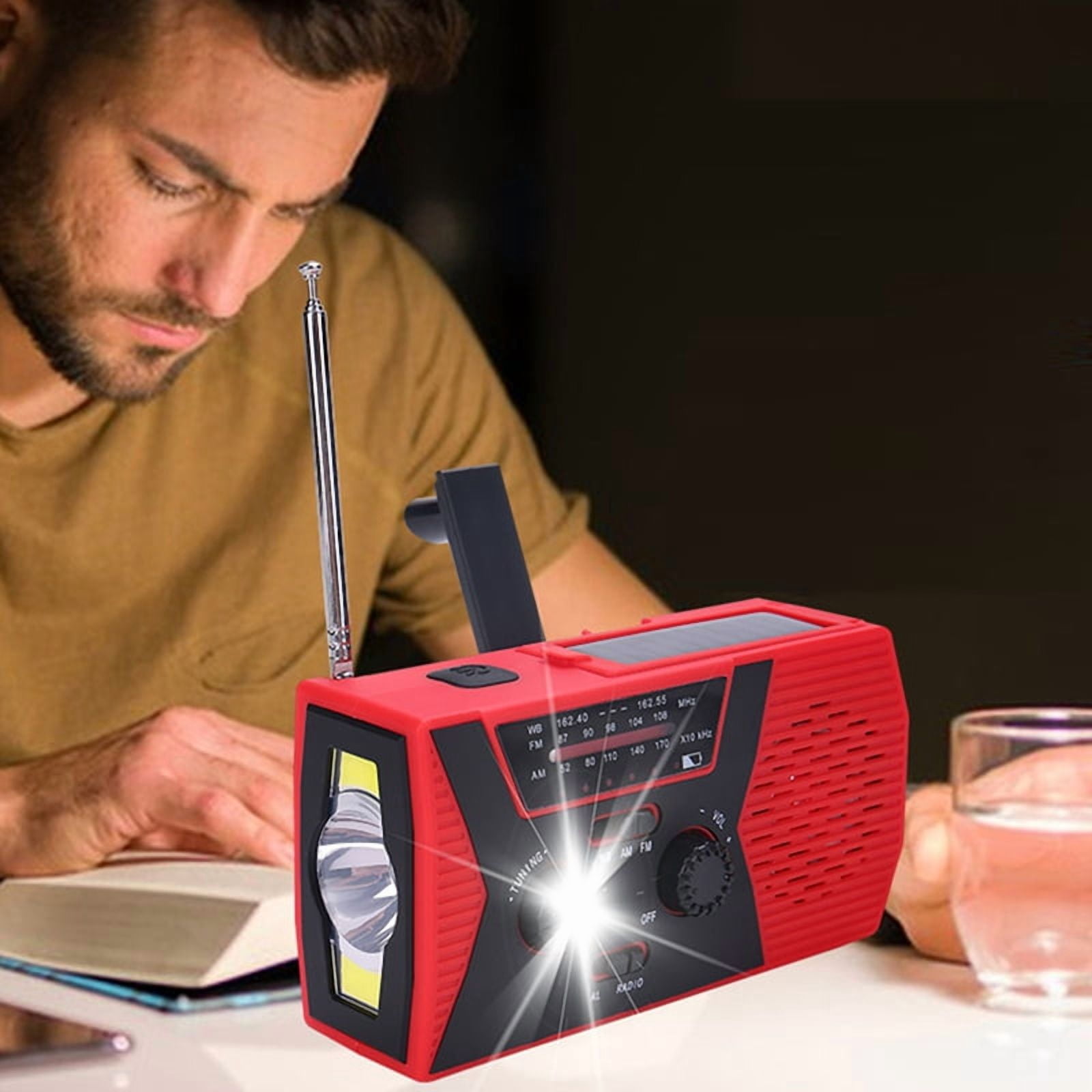 USB Phone Emergency Charger Solar Hand Crank Portable Weather Radio for Outdoor Charger Camping Equipment Tool Green