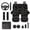 Black American Flag, variant on Yuyamidu American Flag Car Seat Cover Set Wolf Steering Wheel Cover Seat Belt Strap Cover Auto Center Console Pad Cover Keychain Coasters, 13 PCS